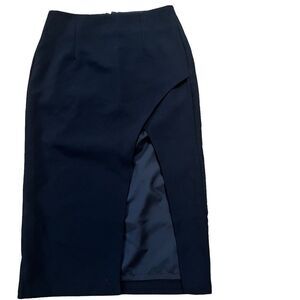 New Black Dynamite Midi Skirt With Slit Size Small